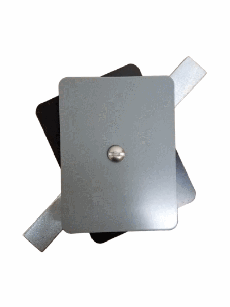 Hand Hole Cover - 3"x4" Flat Rectangular Aluminum  - Grey