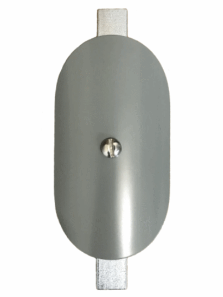Hand Hole Cover - 3"x5" Curved Oval Steel  - 4" Diameter Pole - Grey