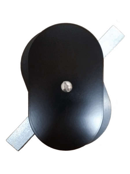 Hand Hole Cover - 3"x5" Flat Oval Aluminum  - Black